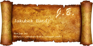 Jakubek Bató névjegykártya
